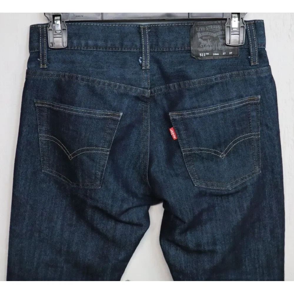 Levis 511 Blue Jeans Cotton Straight Leg Size Mens  27x27 Boys 14 reg. Slim Fit‎